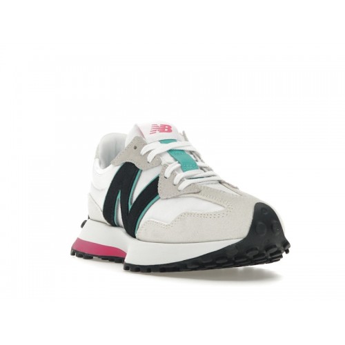Кроссы New Balance 327 White Grey Black Light Pink (W) - женская сетка размеров