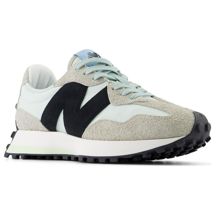 New Balance 327 White Black Grey Light Blue (W) - женская сетка размеров New Balance 327 White Black Grey Light Blue (W) - женская сетка размеров