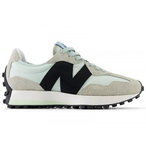 Кроссы New Balance 327 White Black Grey Light Blue (W) - женская сетка размеров