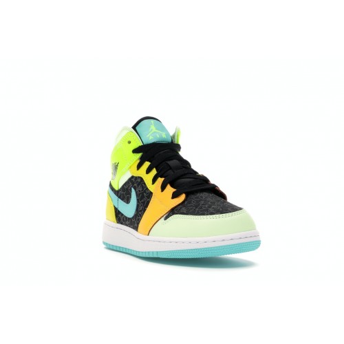 Кроссы Jordan 1 Mid SE Aurora Green (GS) - подростковая сетка размеров