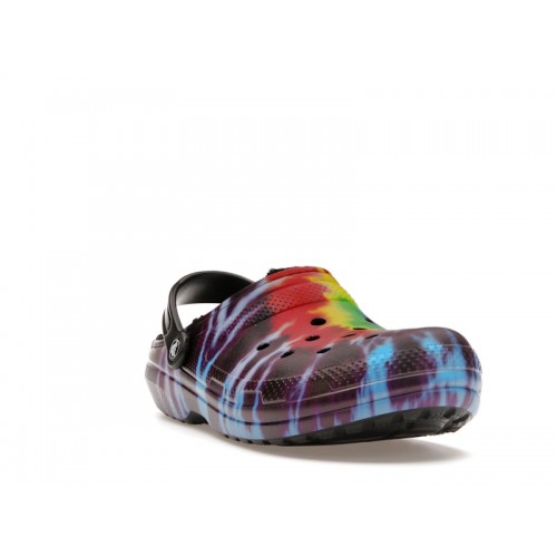 Crocs Classic Tie-Dye Lined Clog Multi Black - мужская сетка размеров