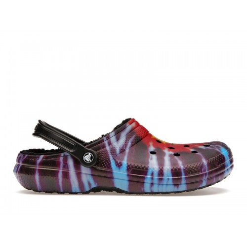 Crocs Classic Tie-Dye Lined Clog Multi Black - мужская сетка размеров