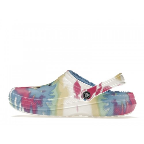 Crocs Classic Tie-Dye Lined Clog Powder Blue Multi - мужская сетка размеров