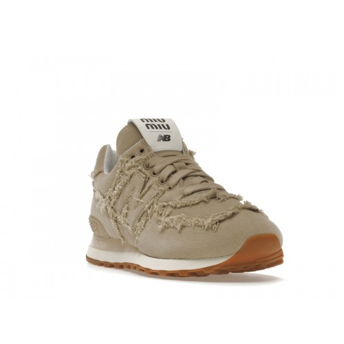 Кроссы New Balance 574 Miu Miu Denim Colonial Beige (W) - женская сетка размеров