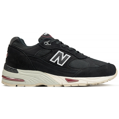 Кроссы New Balance 991 MiUK Black Red - мужская сетка размеров