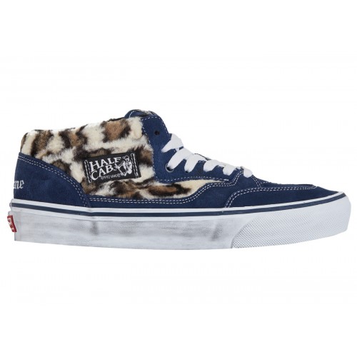 Кроссы Vans Half Cab Supreme Leopard Navy - мужская сетка размеров