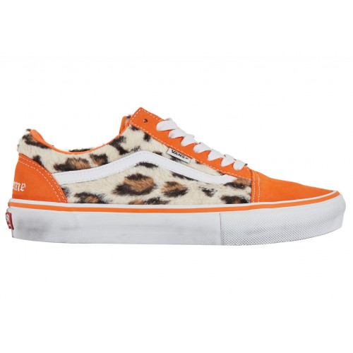 Кроссы Vans Old Skool Supreme Leopard Orange - мужская сетка размеров