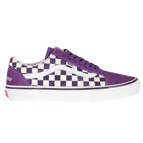 Кроссы Vans Old Skool Supreme Swarovski Purple - мужская сетка размеров