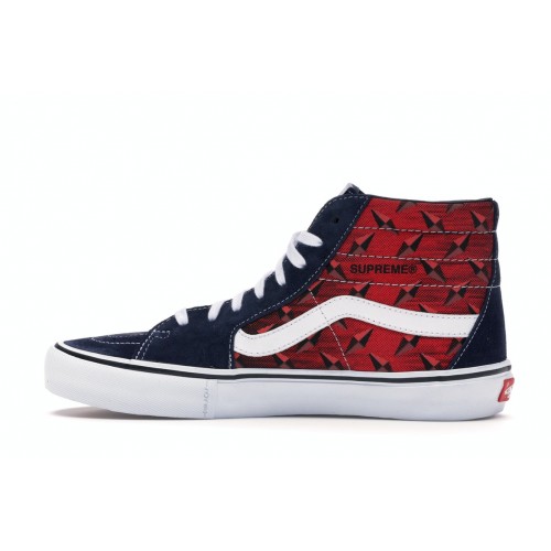 Кроссы Vans Sk8-Hi Supreme Diamond Plate Navy - мужская сетка размеров