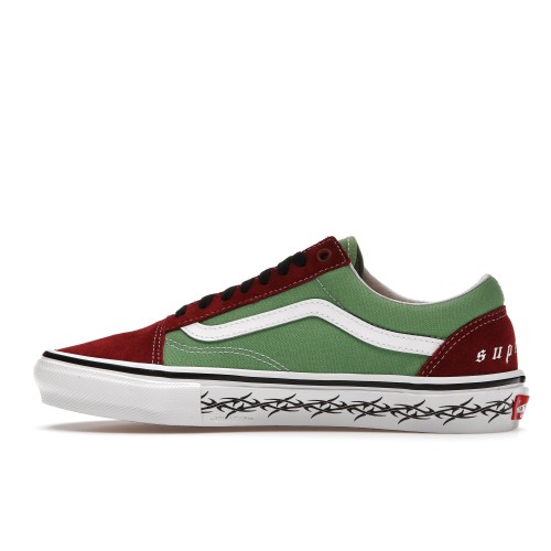 Кеды Vans Skate Old Skool Supreme Tribal Barbed Wire Green - мужская сетка размеров