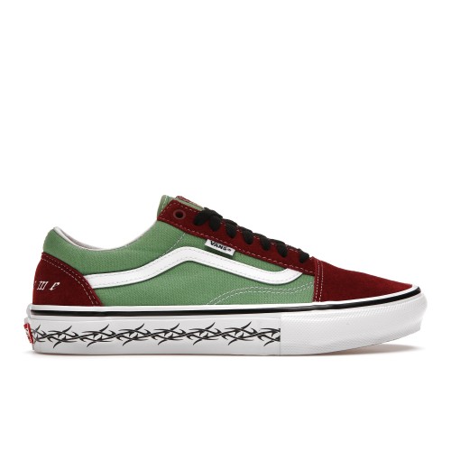 Кеды Vans Skate Old Skool Supreme Tribal Barbed Wire Green - мужская сетка размеров