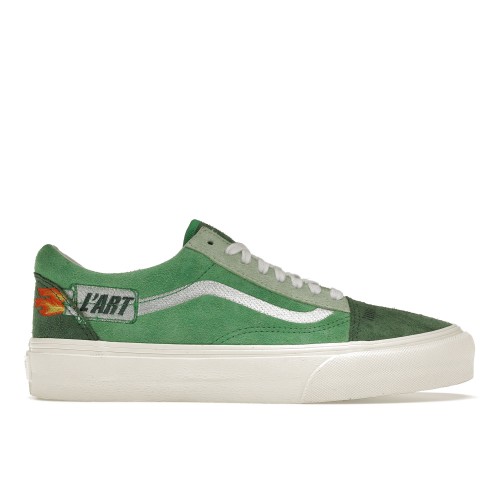 Кеды Vans Vault Old Skool Kar Lart Exhaust Green - мужская сетка размеров